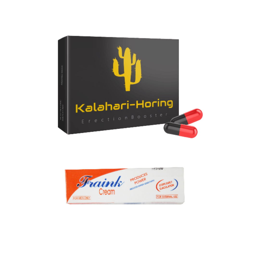 Kalahari Horing(15 Capsules) + Fraink Delay Cream- Effective Solution for Premature Ejaculation

 